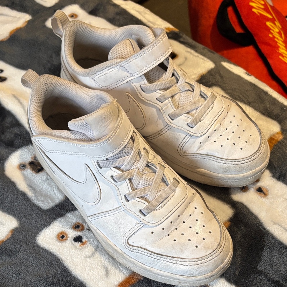 Nike Kids White Sneakers with Velcro